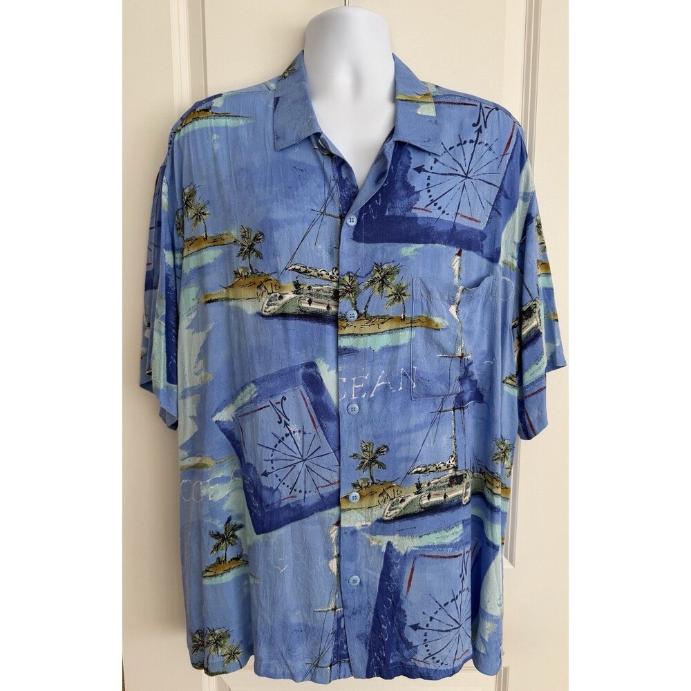 Jams World Men’s Hawaiian Aloha Shirt, XL, “Catamaran”, Excellent Condition